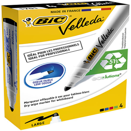 Marker Whiteboard 4/set Velleda Varf Rotund 1701 Bic