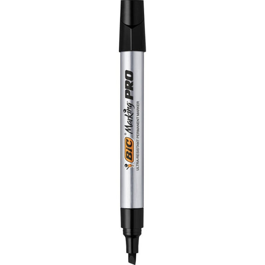 Marker Permanent Negru Varf Tesit Pro Industrial Bic