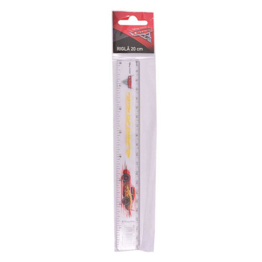 Rigla din Plastic pentru Baieti, 200 mm, Model Cars 3