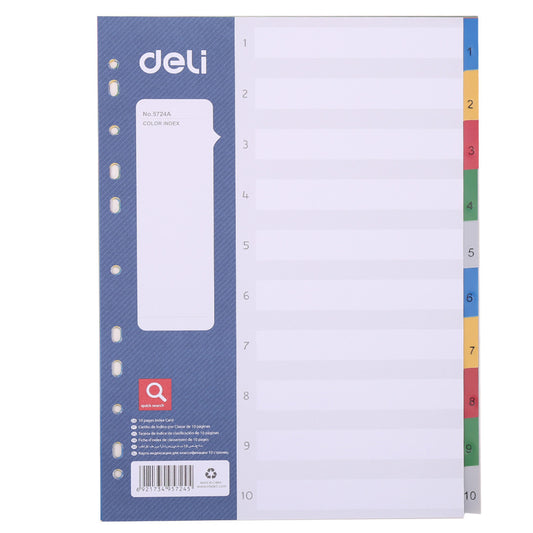 Separatoare Index Plastic 1-10 Deli