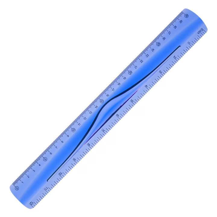 Rigla Flexibila Deli, 30 Cm, Culoare Albastru