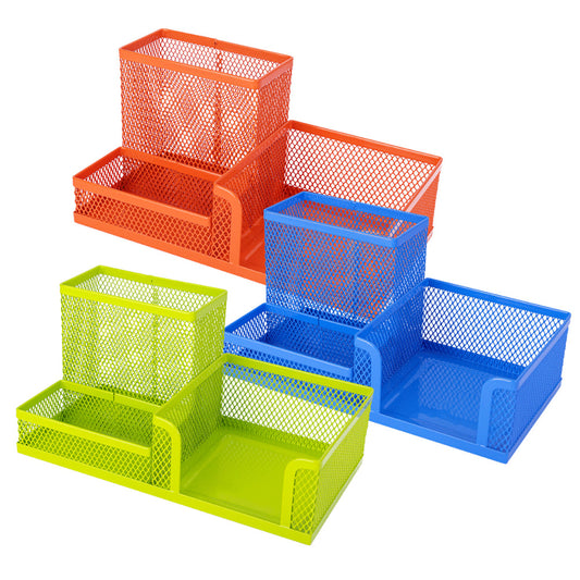 Suport Birou 3 Compartimente Mesh Color Deli
