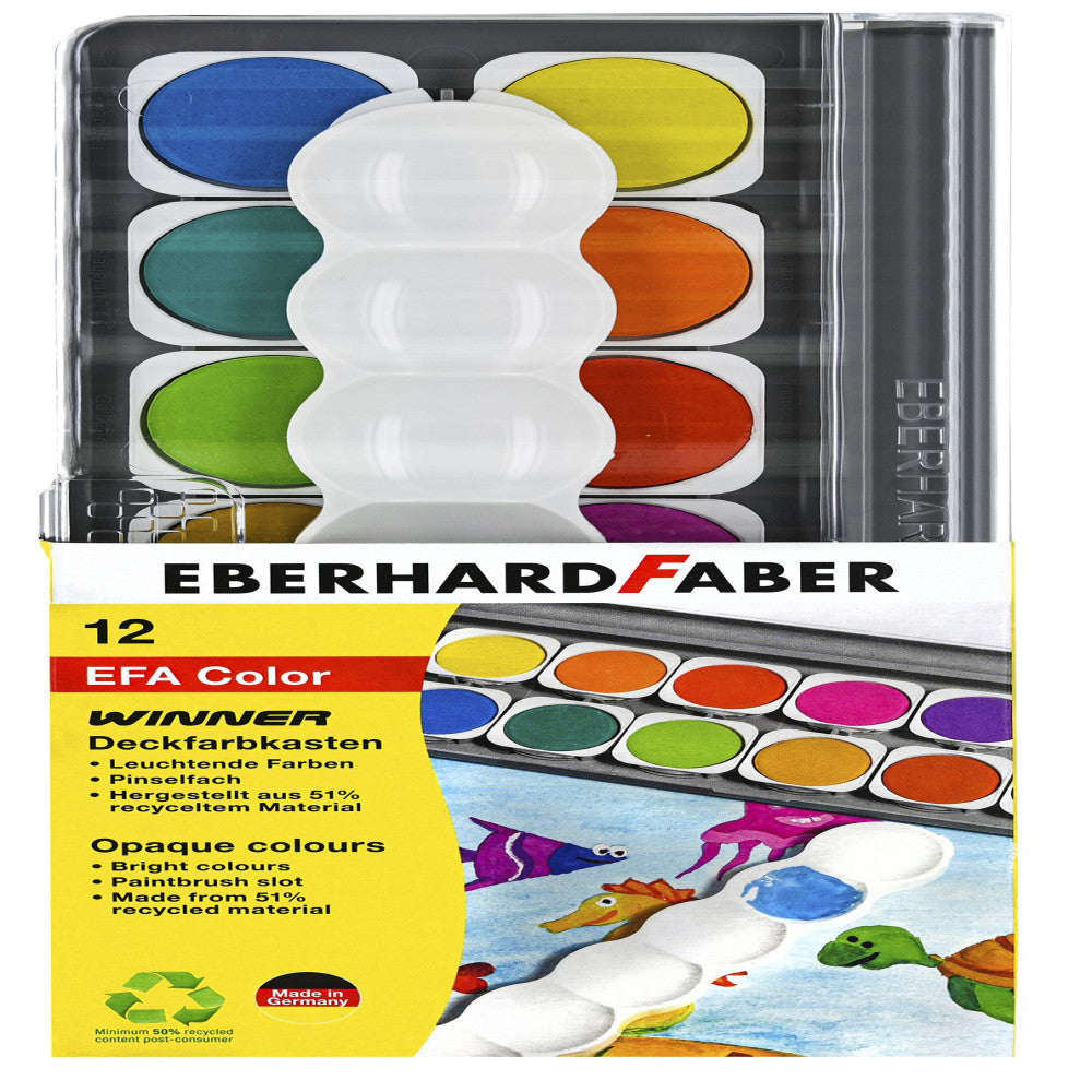 Acuarele 12 Culori Detasabile + Paleta+tub Alb Eberhard Faber