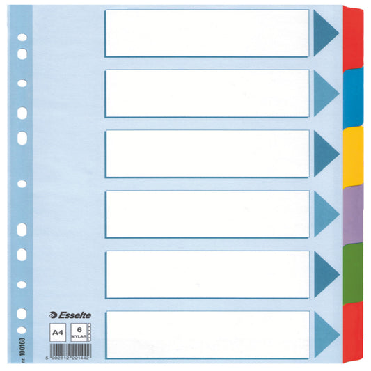 Separatoare Index Carton 6 Coli  Mylar Esselte