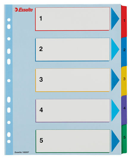 Separatoare Index Carton 1-5 Reinscriptibil Esselte