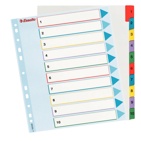 Separatoare Index Plastic 1-10 Reinscriptibil Esselte