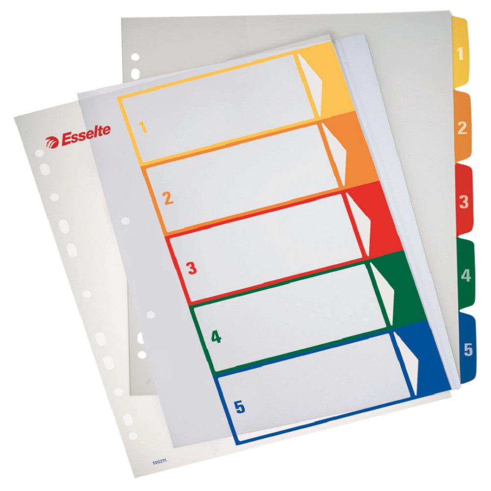 Separatoare Index Plastic 1-5 Imprimabil Esselte