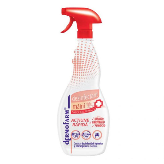 Gel Dezinfectant Farmec pentru Maini Dermofarm, 80% Alcool, 750 ml