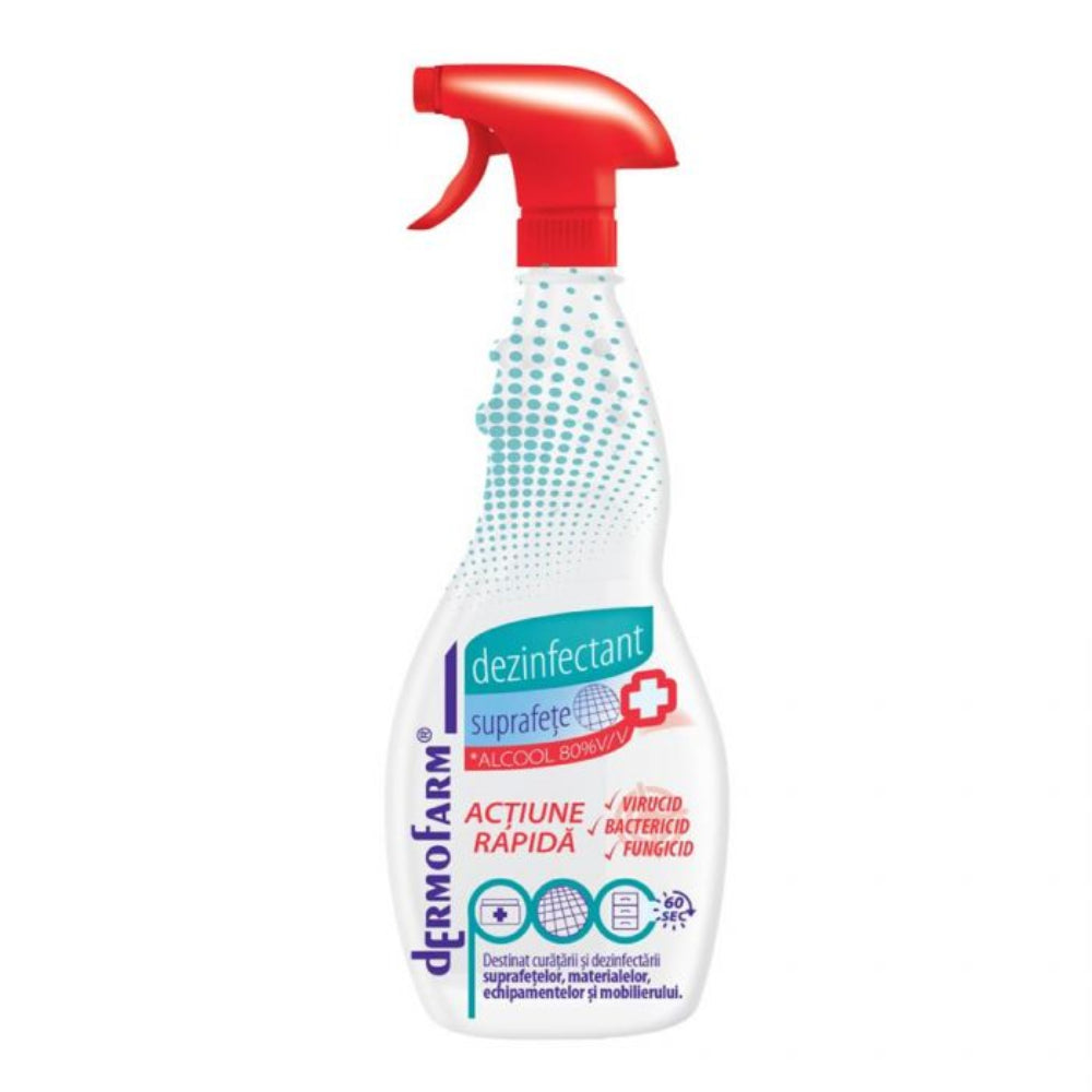 Solutie Dezinfectanta Farmec pentru Suprafete Dermofarm, 80% Alcool, 750 ml