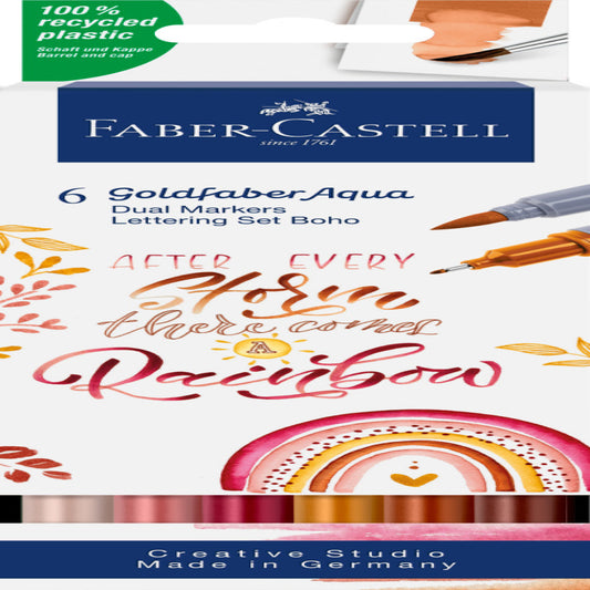 Marker Solubil 2 Capete Set 6 Buc Boho Goldfaber Faber-castell