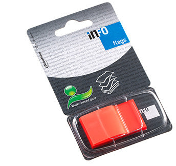 Index Adeziv Plastic 25*43mm 50 File Portocaliu Info Notes