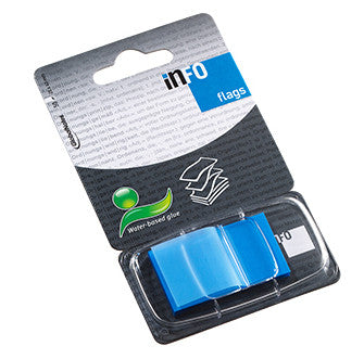 Index Adeziv Plastic 25*43mm 50 File Albastru Info Notes