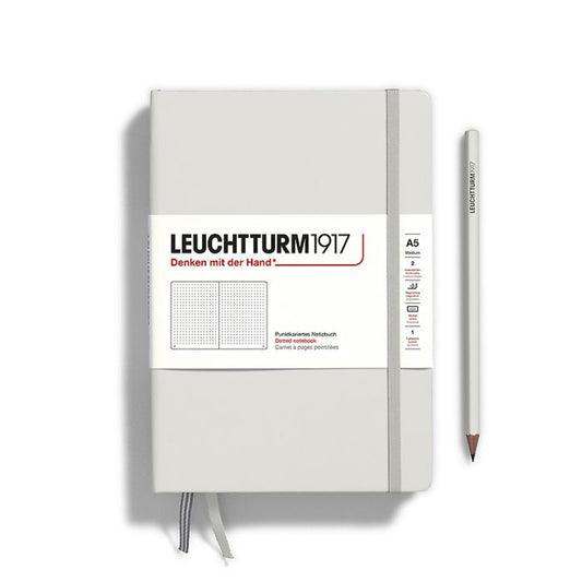 Caiet A5 Punctat Coperta Rigida Gri Deschis Leuchtturm