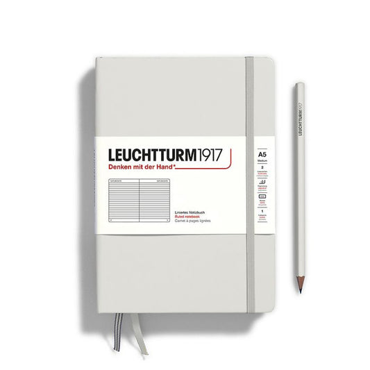 Caiet A5 Dictando Coperta Rigida Gri Deschis Leuchtturm