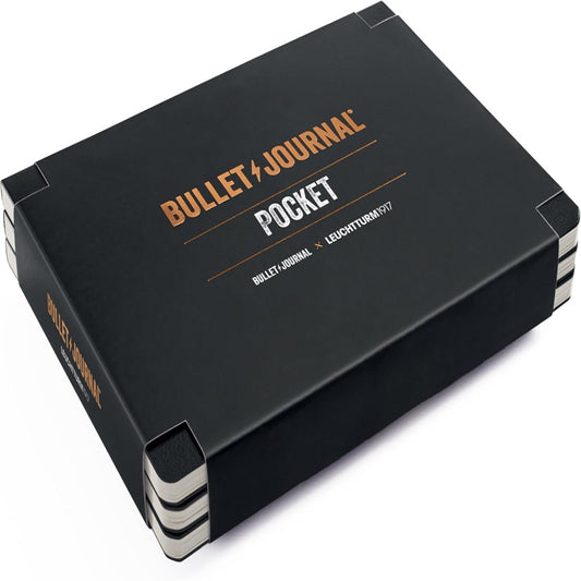 Caiet Bullet Journal Pocket Coperta Flexibila Negru 3/set Leuchtturm