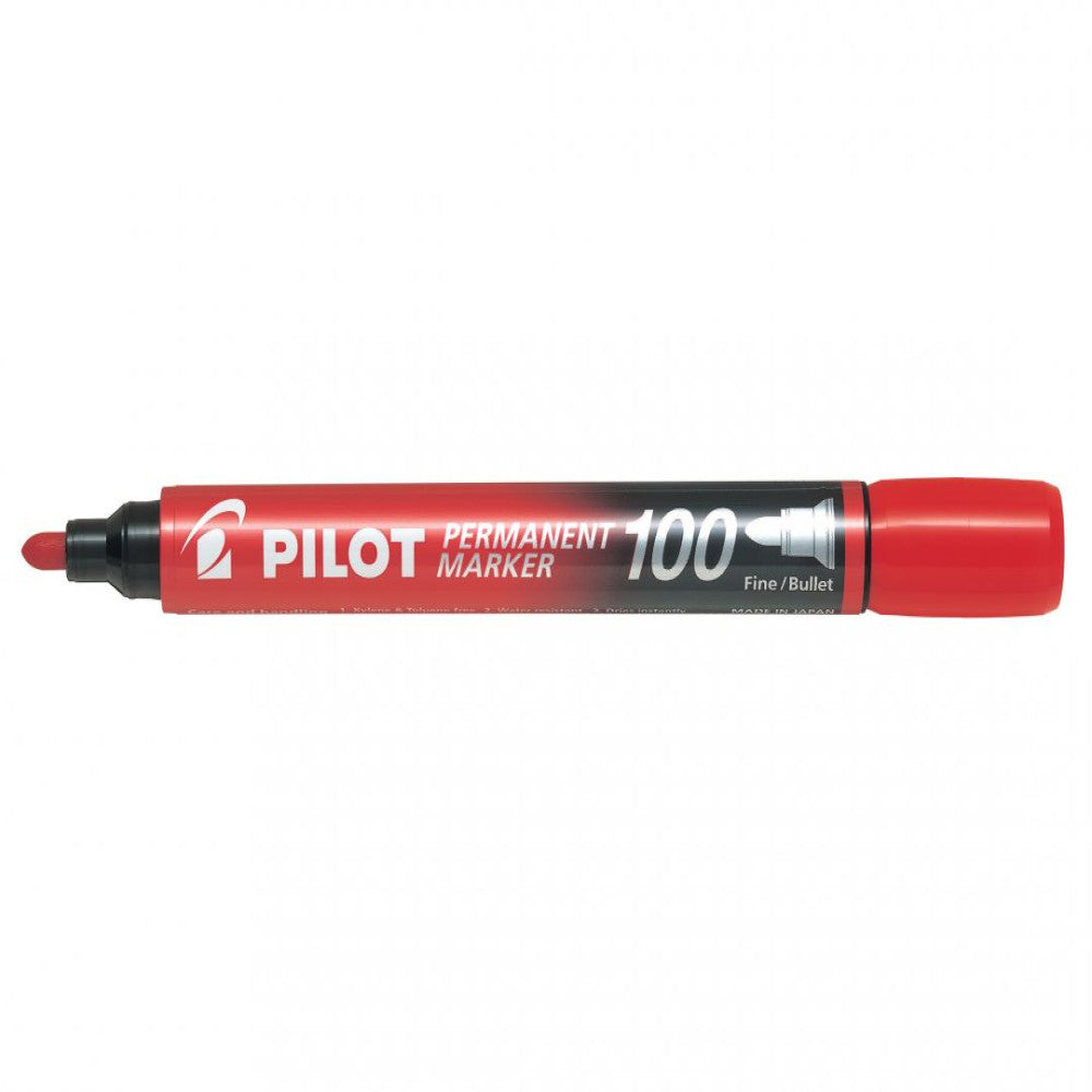 Marker Permanent Rosu Varf Rotund 3mm 100 Pilot