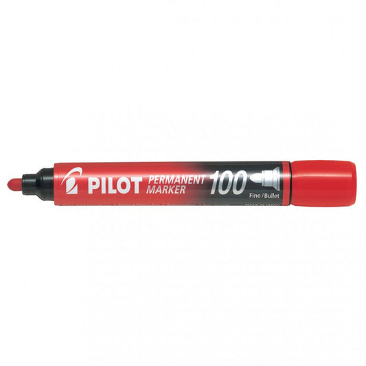Marker Permanent Rosu Varf Rotund 3mm 100 Pilot