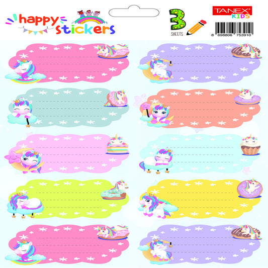 Etichete Scolare 30/set Unicorni 2 Tls-734 Tanex