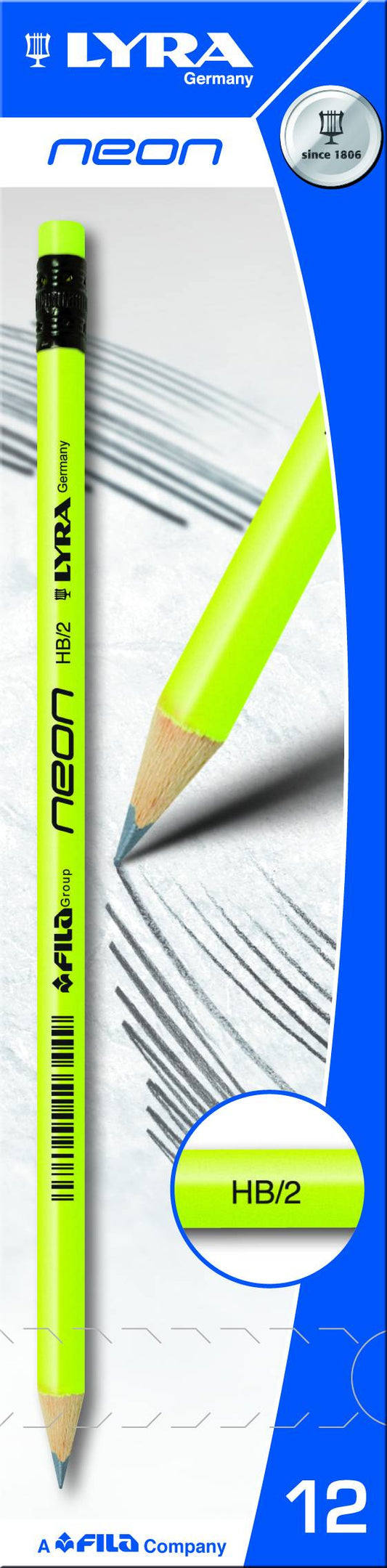 Creion Grafit Lyra Neon - Hb, Cu Radiera, Culori Neon
