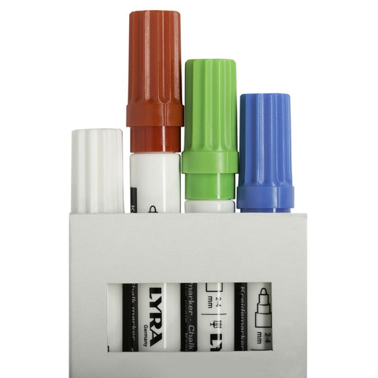 Marker Cu Creta, Pentru Table De Scris, Varf 2-4.0mm 4 Culori/set, Lyra