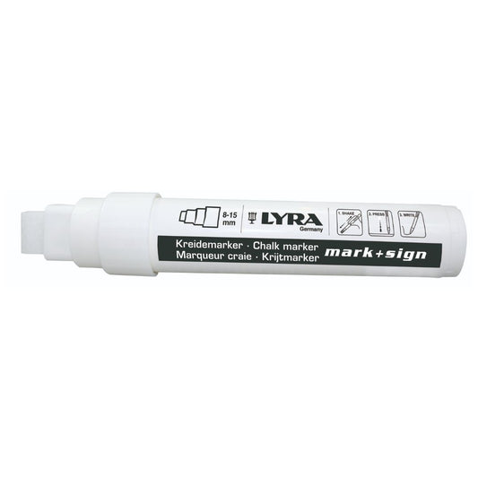 Marker Cu Creta, Pentru Table De Scris, Varf 15mm, Lyra - Alb