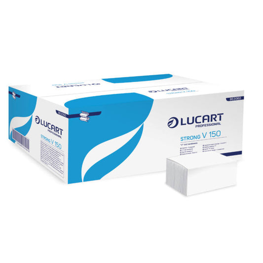 Servetele Albe V, 150 Buc/set, 23x25 Cm, 2 Straturi, 20set/bax Lucart