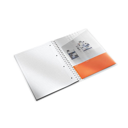 Caiet de birou Leitz WOW, PP, A4, cu spira, dictando, turcoaz metalizat