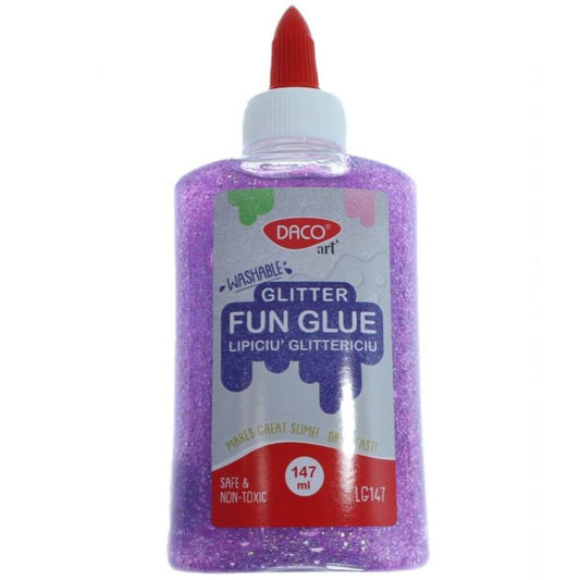 Lipici Lichid Glitter DACO, Model Lipiciu Glittericiu, 147 ml, Diverse Culori, Lipici pentru Slime, Lipici Colorat pentru Slime, Lipici Lichid Slime, Lipici Slime Daco,Lipici cu Sclipici, Lipici Lichid cu Sclipici, Lipici cu Sclipici pentru Slime