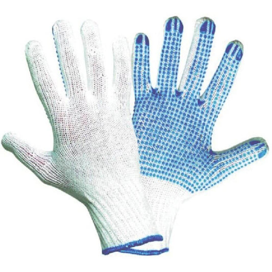 Manusi Protectie Perry M9, 10/XL, Bumbac si Poliester, Alb/Albastru, Manusi Protectie XL, Manusi Protectie Mari, Manusi Protectie Bumbac si Poliester, Manusi Bumbac si Polistiren, Manusi Protectie cu Puncte Antiderapante