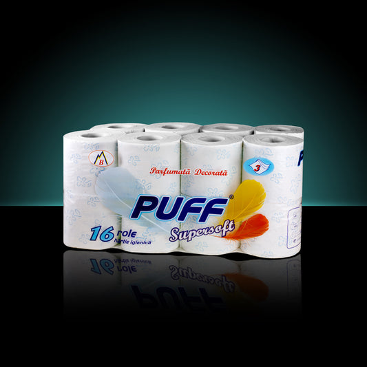 Hartie Igienica Puff Super Soft Parfumata, 3 Straturi, 20,4 M ,16 Role/pachet