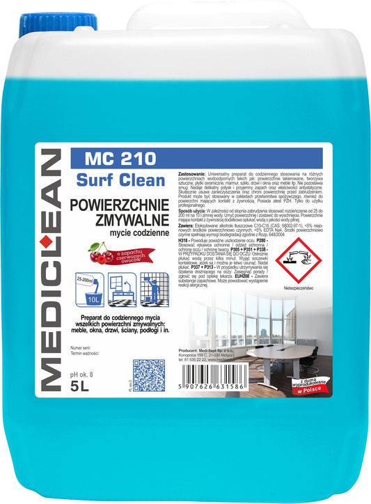 Detergent Pentru Curatarea Suprafetelor Lavabile Mediclean Mc210, 5l - Fructe Rosii