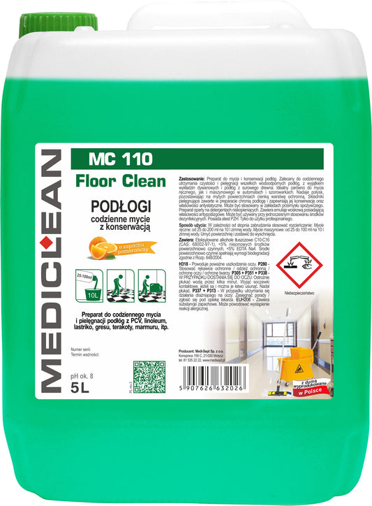 Detergent Pentru Pardoseli Mediclean Mc110, 5l-portocala