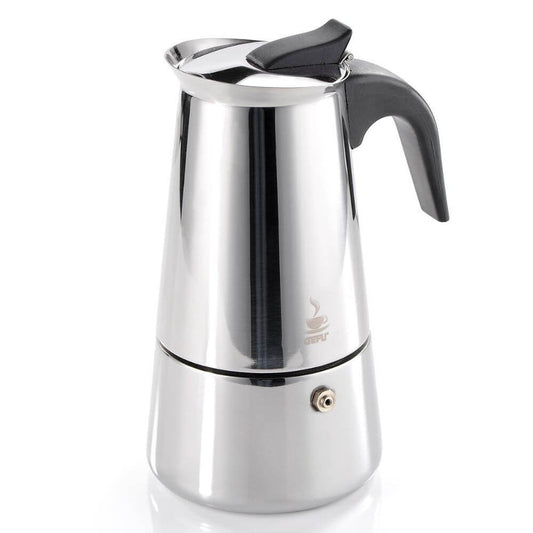 Espressor din Inox pentru 6 Cesti, Culoare Argintiu/Negru, Capacitate 300 ml