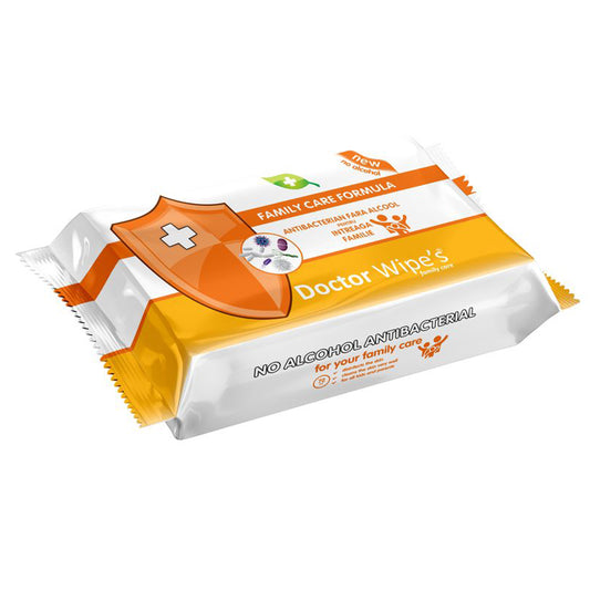 Servetele Umede Antibacteriene DOCTOR WIPE'S, 72 Buc/Set, Fara Alcool, Servetele Umede DOCTOR WIPE'S, Servetele Dezinfectante Umede, Servetele Antibacteriene pentru Dezinfectarea Mainilor, Servetele Umede pentru Maini, Servetele Dezinfectante pentru Maini