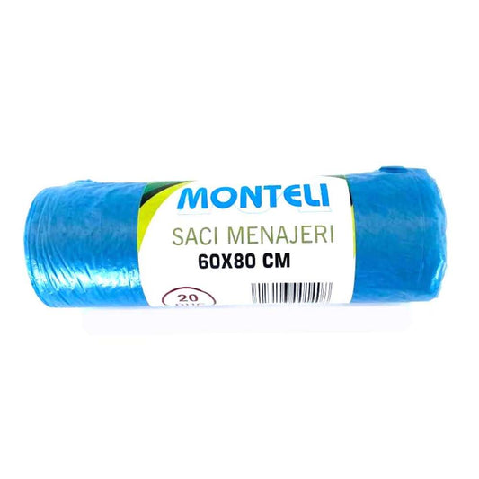 Saci Menajeri Monteli, 60x80 cm, 60 L, 20 Buc/Rola