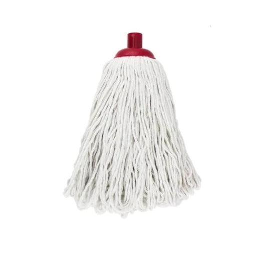 Rezerva Mop Din Bumbac Servana, Greutate 200g, Cap Culoare Rosie, Culoare Fibre Alba, Ideal Pentru Orice Suprafata