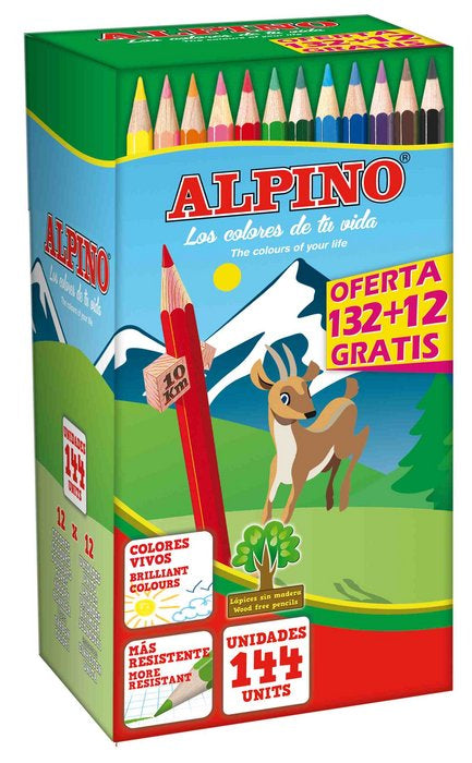 Creioane Colorate, Cutie Carton, 144 Buc/cutie, Alpino Festival