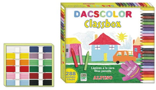 Creioane Cerate Semi-soft, Cutie Carton, 24 X 12 Culori/cutie, Alpino Dacscolor Economy Pack