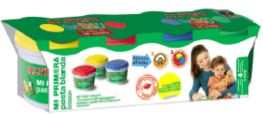 Kit 4 Culori X 140gr Plastilina, Alpino Baby