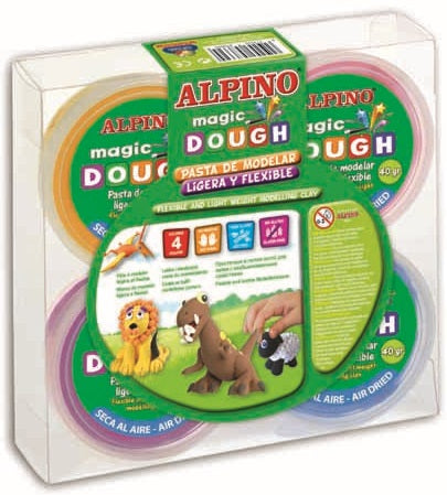 Kit 4 Culori X 40gr Plastilina Magica, 160 Grame, Alpino - Orange, Roz, Violet, Bleu