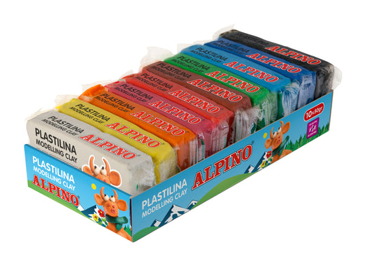 Display Plastilina Standard, 10 X 50gr./display, Alpino - 10 Culori Asortate