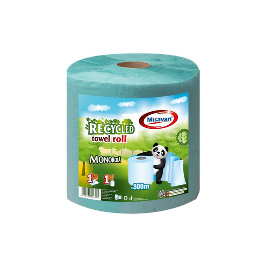Prosop Hartie Monorola Misavan Verde, 1 Strat, Lungime Rola 300 mm/300 m, 38 g/mÂ², Dimensiune Foaie 250x340 mm