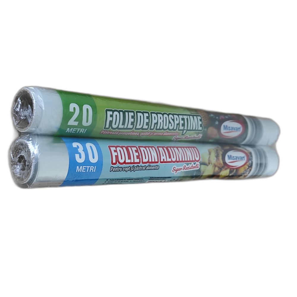 Folie Aluminiu 30 m Rola + Folie Stretch 20 m Rola