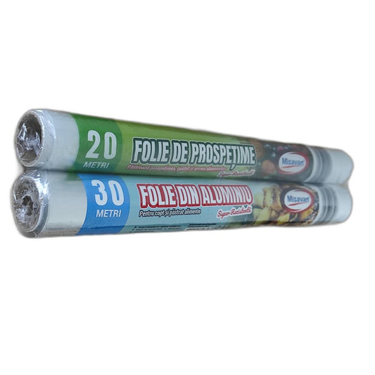Folie Aluminiu 30 m Rola + Folie Stretch 20 m Rola