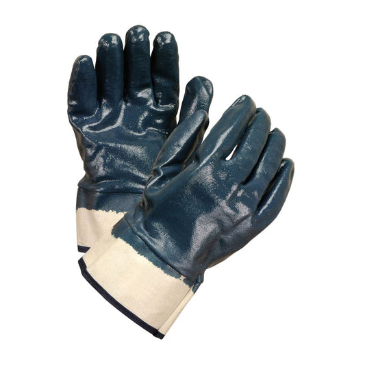 Manusi de Protectie PROTEK, Albastre, cu Pelicula din Cauciuc Nitrilic, Material Tricot, Total Impregante, Manusi Protectia Muncii, Manusi cu Cauciuc, Manusi Gradinarit, Manusi Agricultura