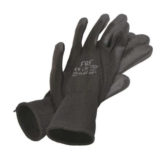 Manusi Protectie PROTEK Bunting Black, Tricot din Nylon, Marimea 6, Negre, Manusi din Latex pentru Uz General, Manusi Protectoare din Nylon, Manusi Sintetice de Protectia Muncii, Manusi din Nylon pentru Protectie, Manusi Protectie Maini