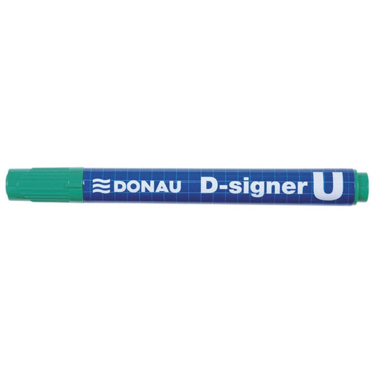 Set 10 Markere Permanente DONAU D-Singer U, Varf Rotund, Scriere 2-4 mm,Verde, Marker Permanent, Accesorii Birou, Instrumente de Scris