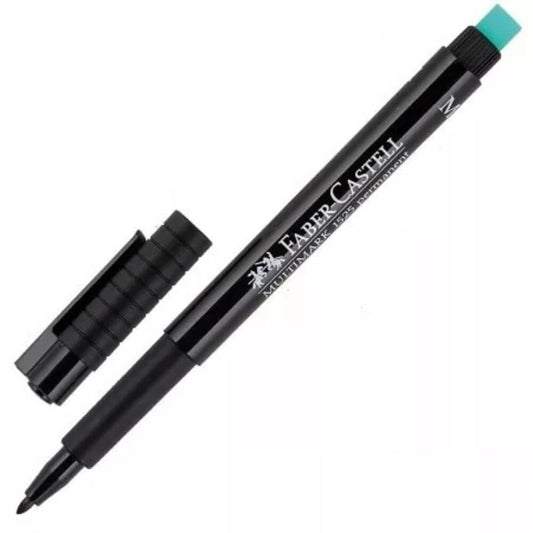 Marker Negru Permanent cu Radiera Faber-Castell Multimark, Varf M, Markere Permanente CD Faber Castell, Marker cu Radiera, Marker Personalizare Obiecte Sticla si Plastic, Markere Permanente CD-uri