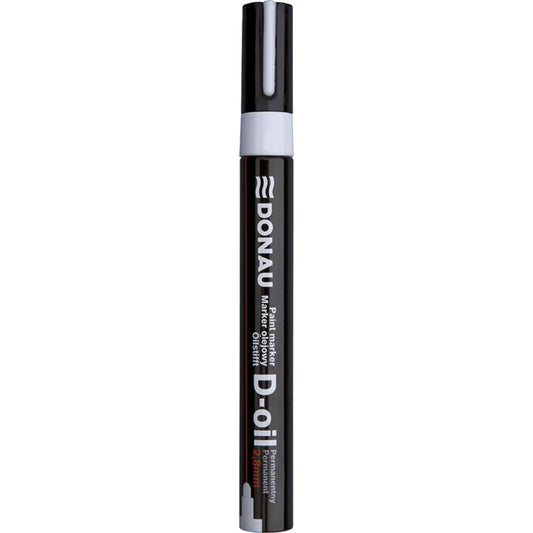 Marker Permanent pe Baza de Ulei, Varf Rotund, Scriere 2.8 mm, Culoare Alba, Marker Colorat, Marker pentru Birou, Markere Permanente, Accesorii Birou, Instrumente de Scris