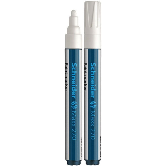 Marker cu Vopsea SCHNEIDER MAXX 270, Scriere 1-3 mm, Culoare Alba, Marker Colorat, Marker pentru Birou